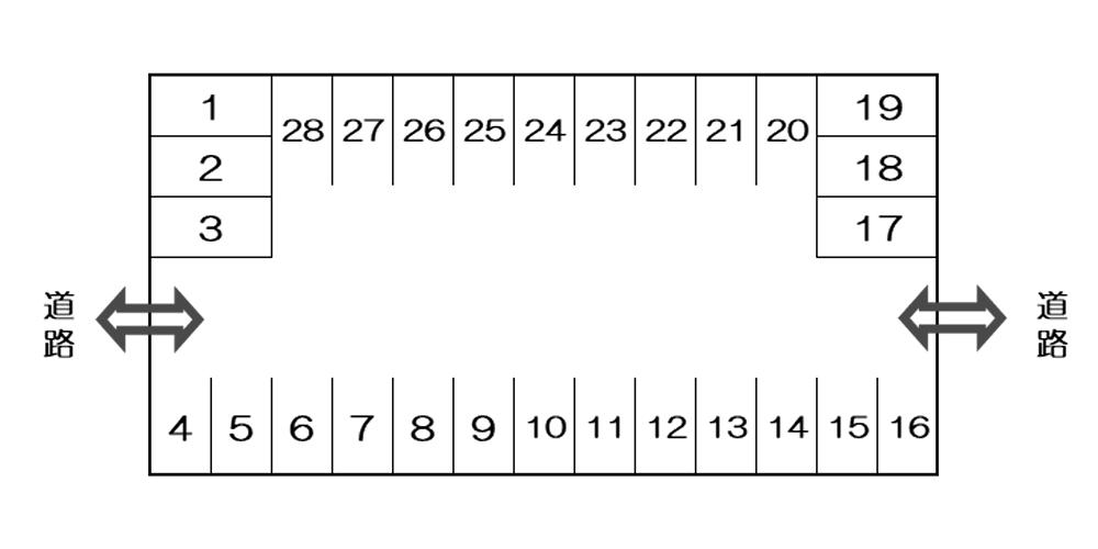 八日市4丁目S駐車場の駐車配置図
