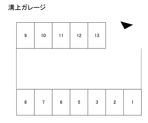 溝上ガレージの駐車配置図
