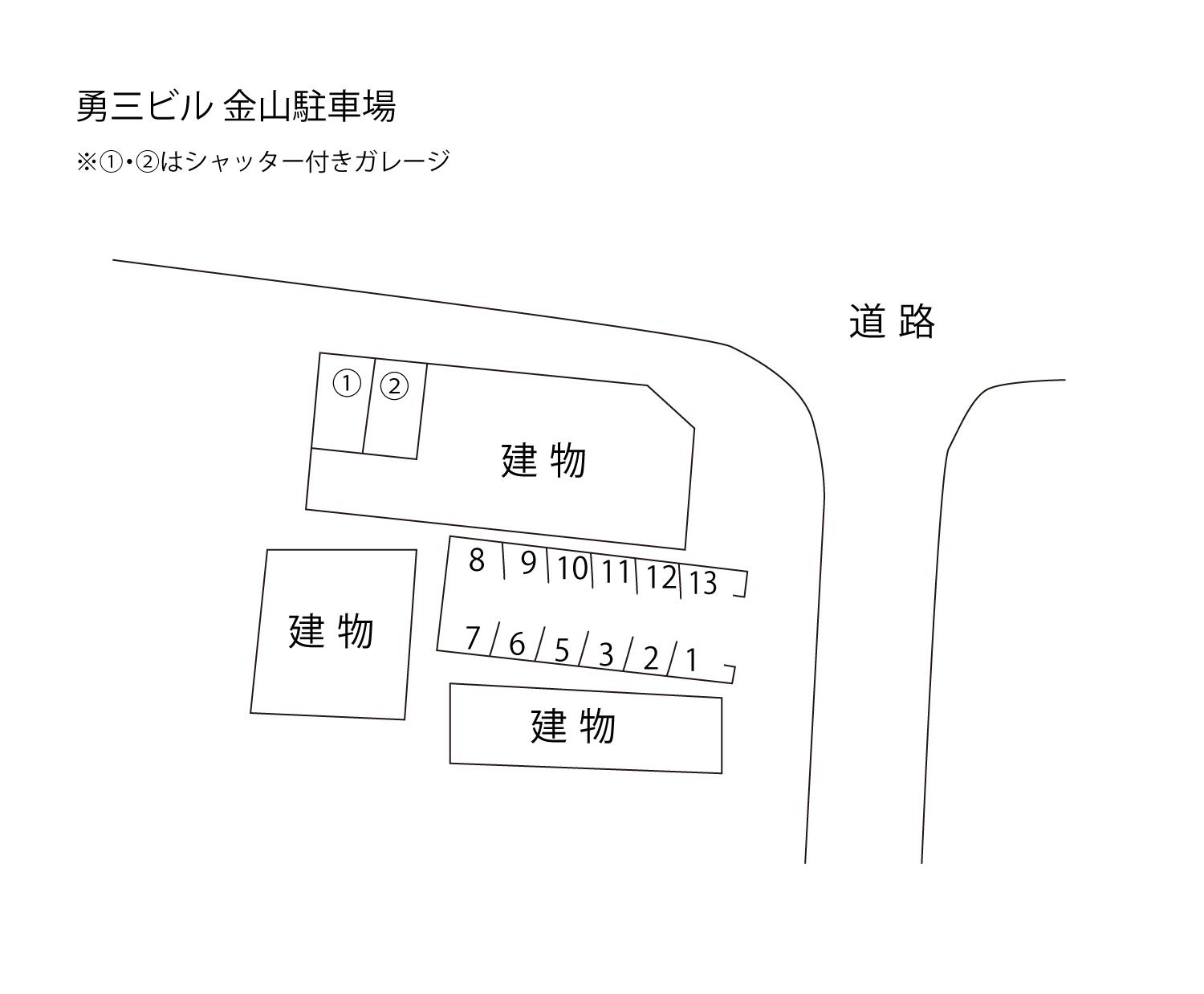 勇三ビル 金山駐車場の駐車配置図