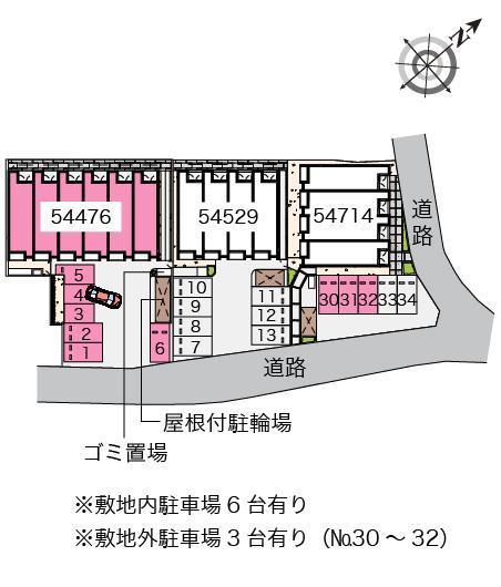 ポムールⅠ(54476) 敷地外駐車場の駐車配置図