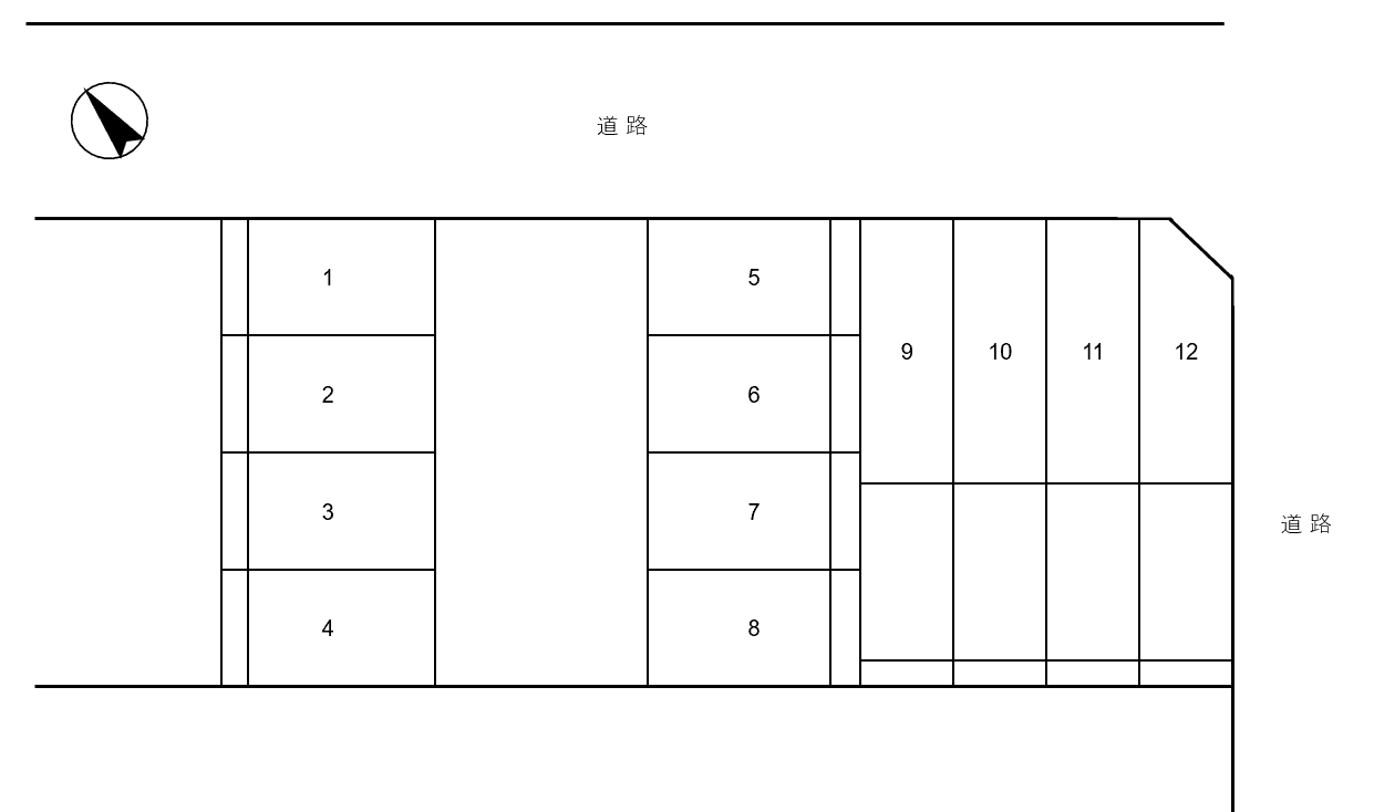 末広町黒柳駐車場の駐車配置図