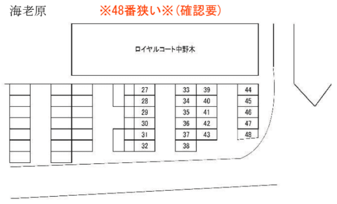 海老原駐車場の駐車配置図