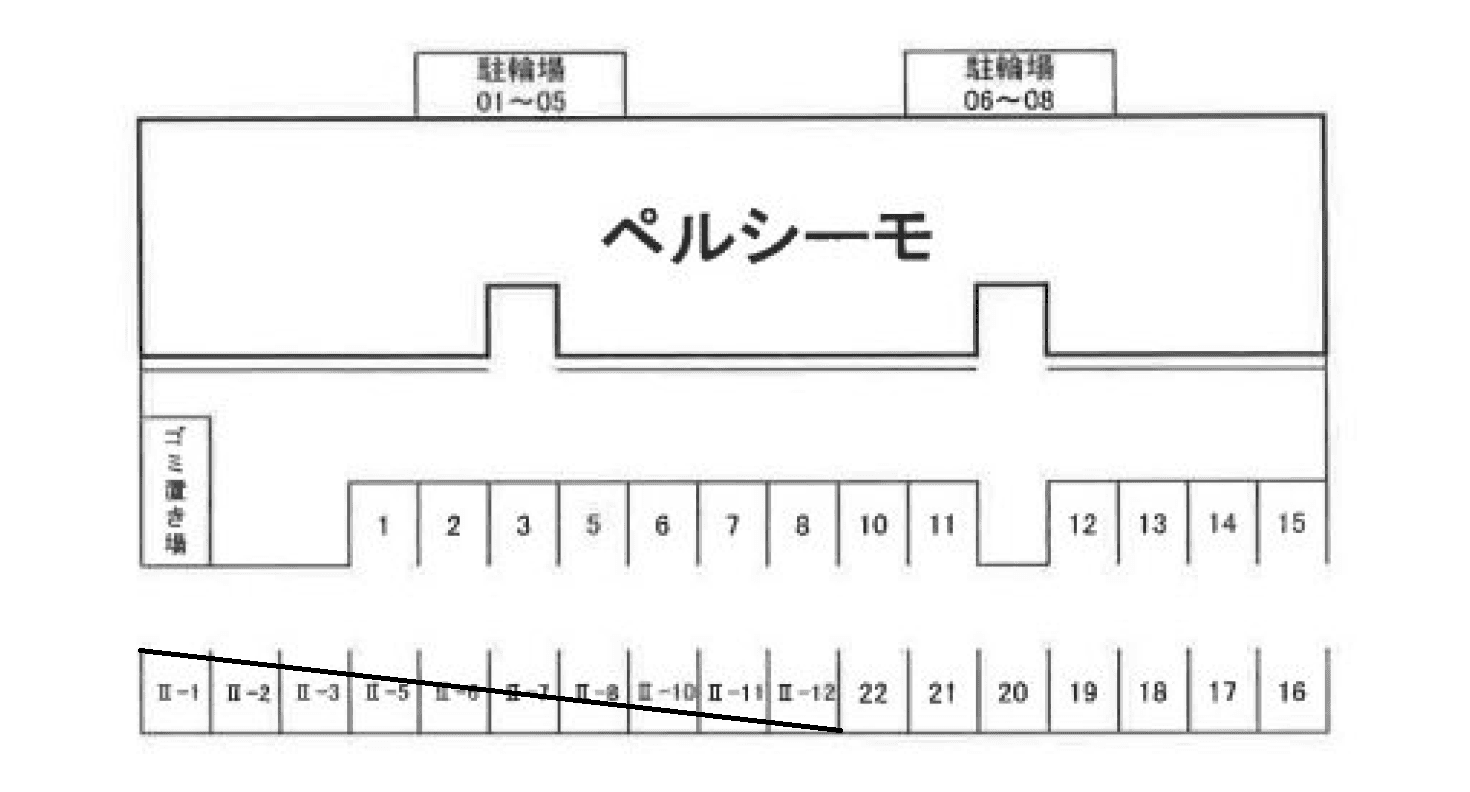 ペルシーモ駐車場の駐車配置図