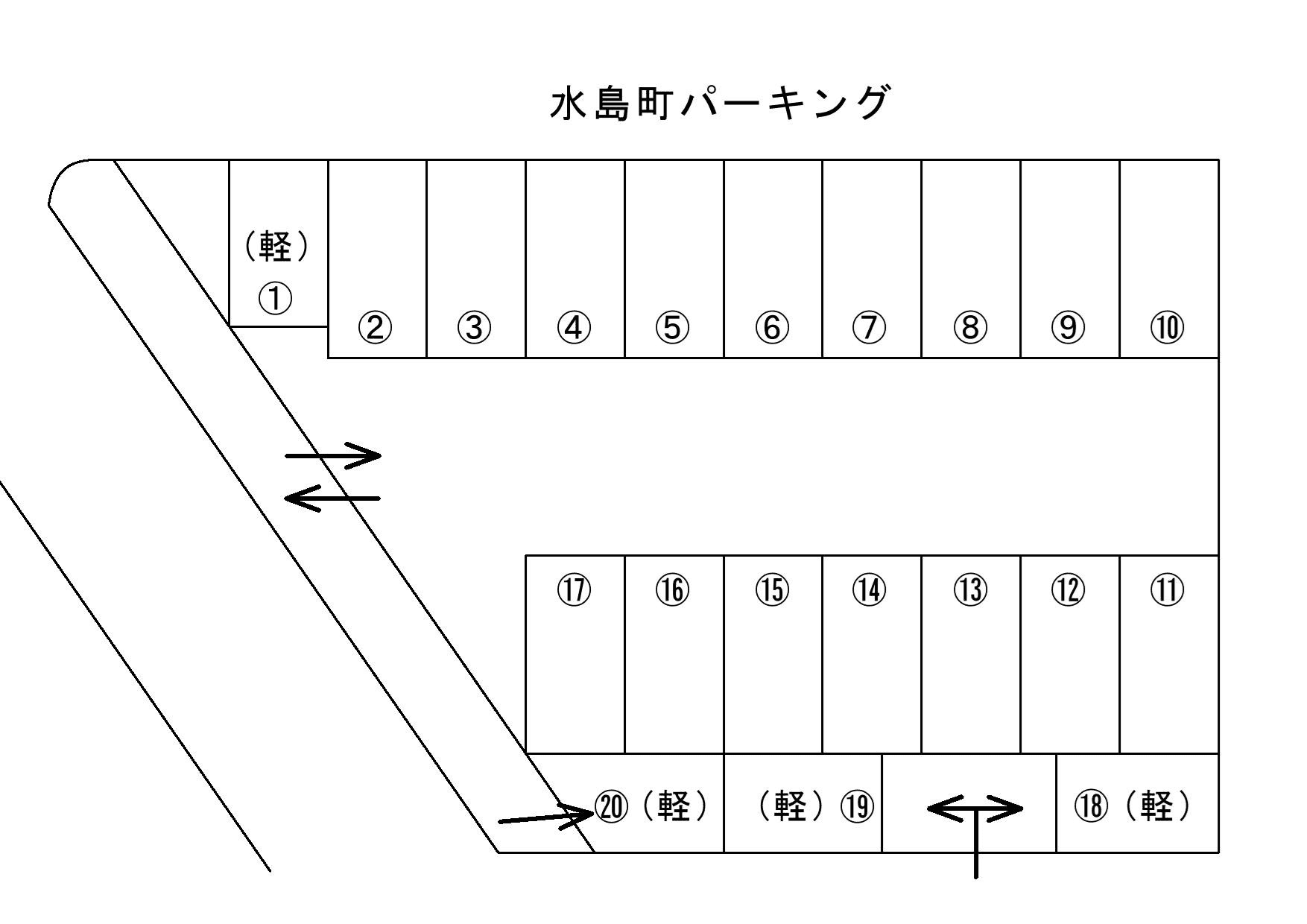 水島町パーキングの駐車配置図