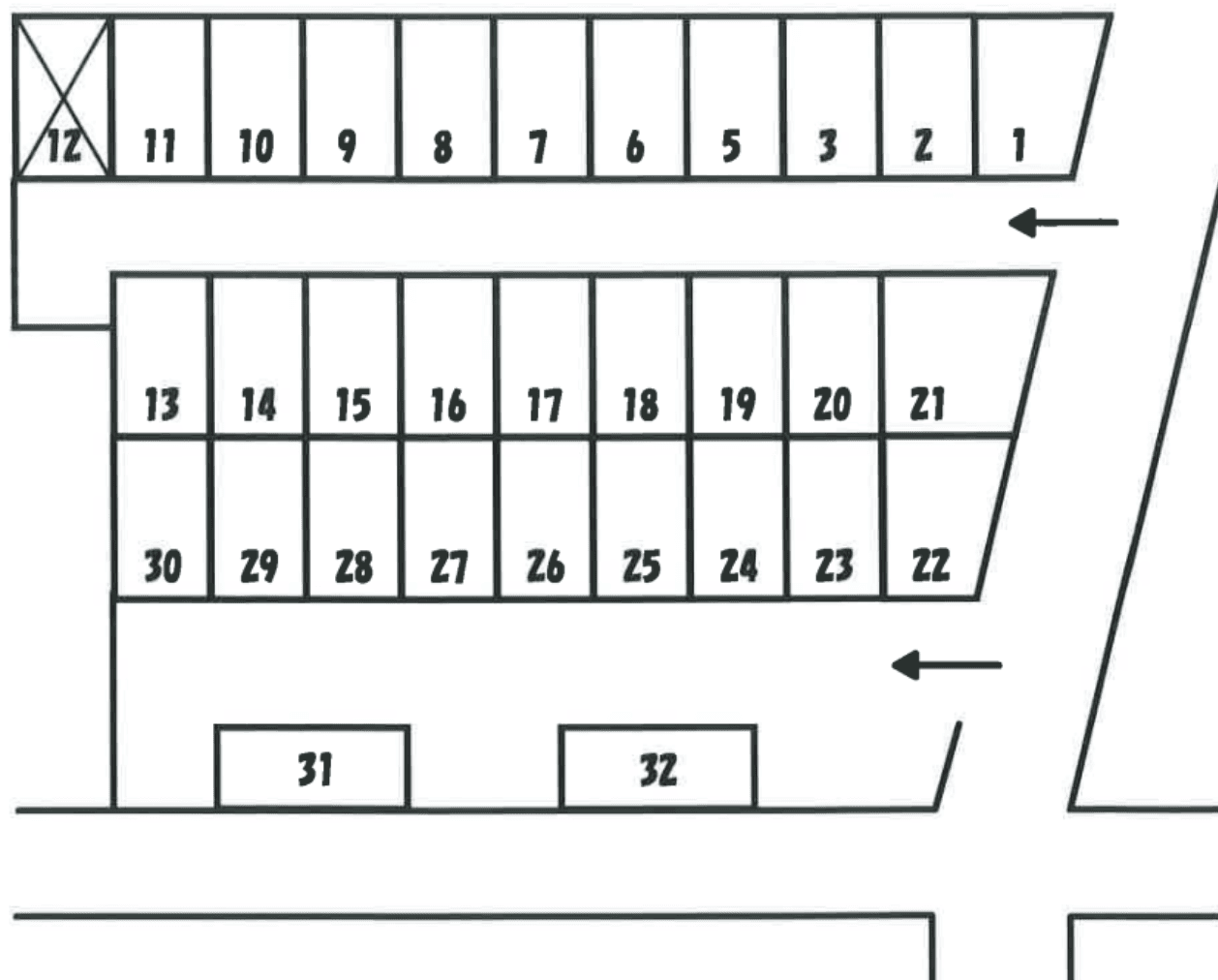 第3塚越駐車場の駐車配置図