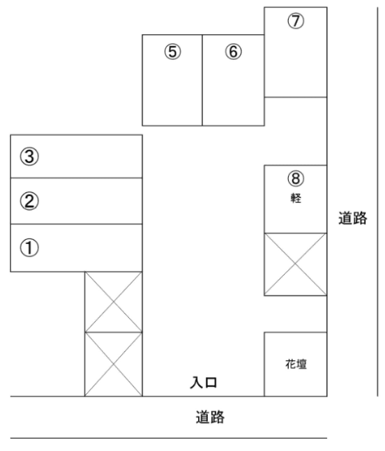 北村パーキングの駐車配置図