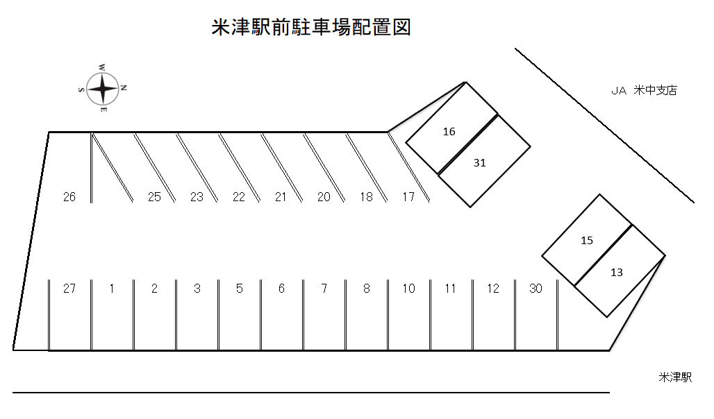 米津駅前駐車場の駐車配置図