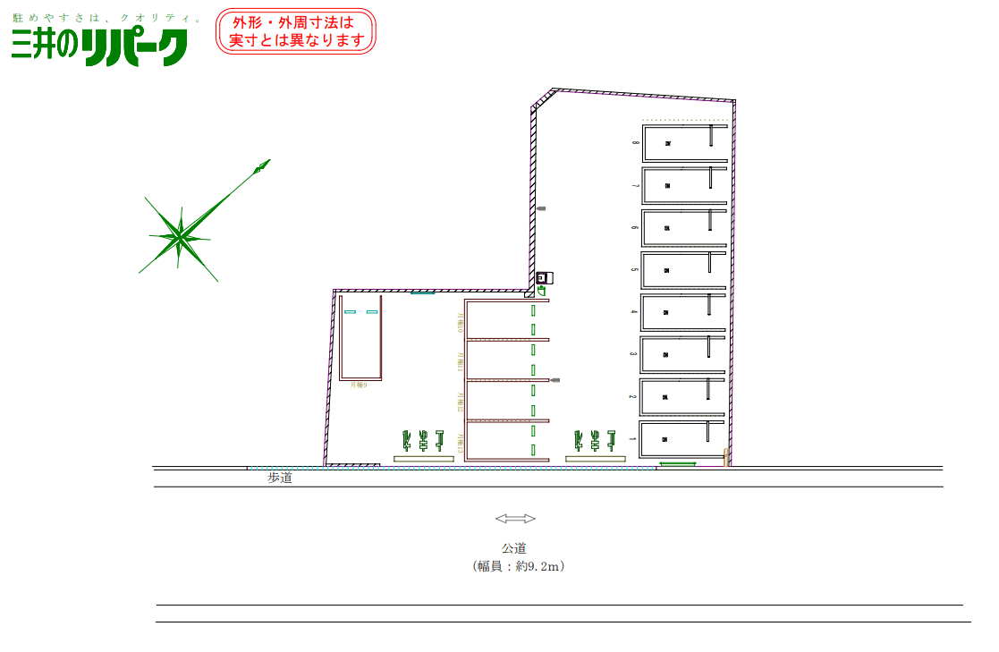三浦天神町の駐車配置図