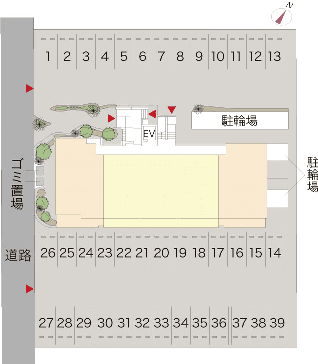 ルミエール碧の駐車配置図
