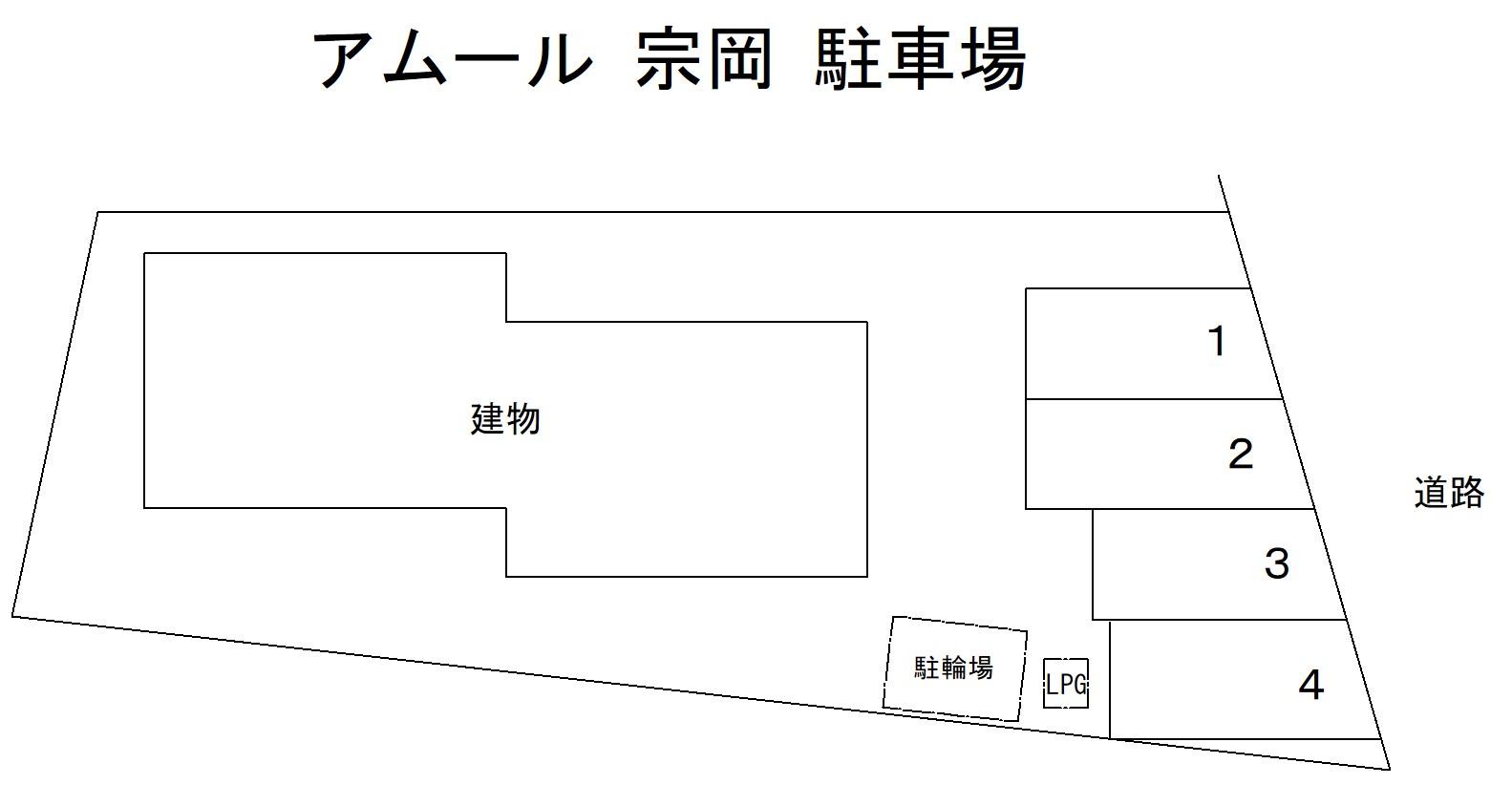 アムール 宗岡 駐車場の駐車配置図