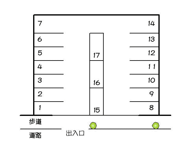 仙北町月極駐車場の駐車配置図