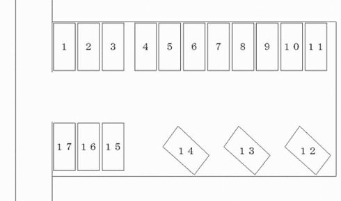 村岡橋PKの駐車配置図
