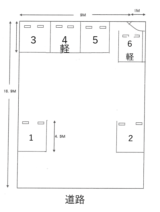 多賀1丁目駐車場の駐車配置図