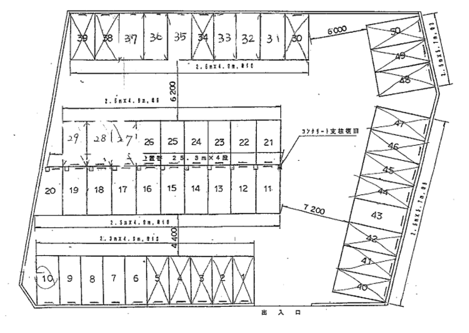 鈴木第一駐車場の駐車配置図