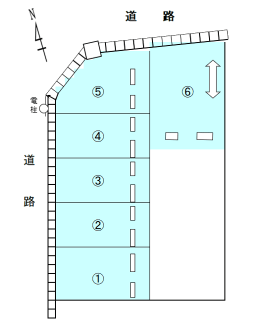 東洋小垣江駐車場の駐車配置図