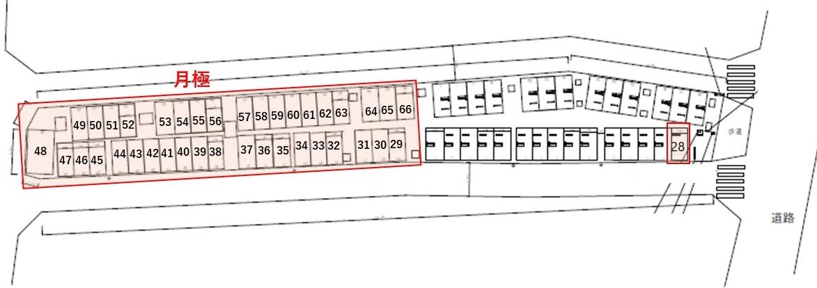 香椎駅高架下第1の駐車配置図