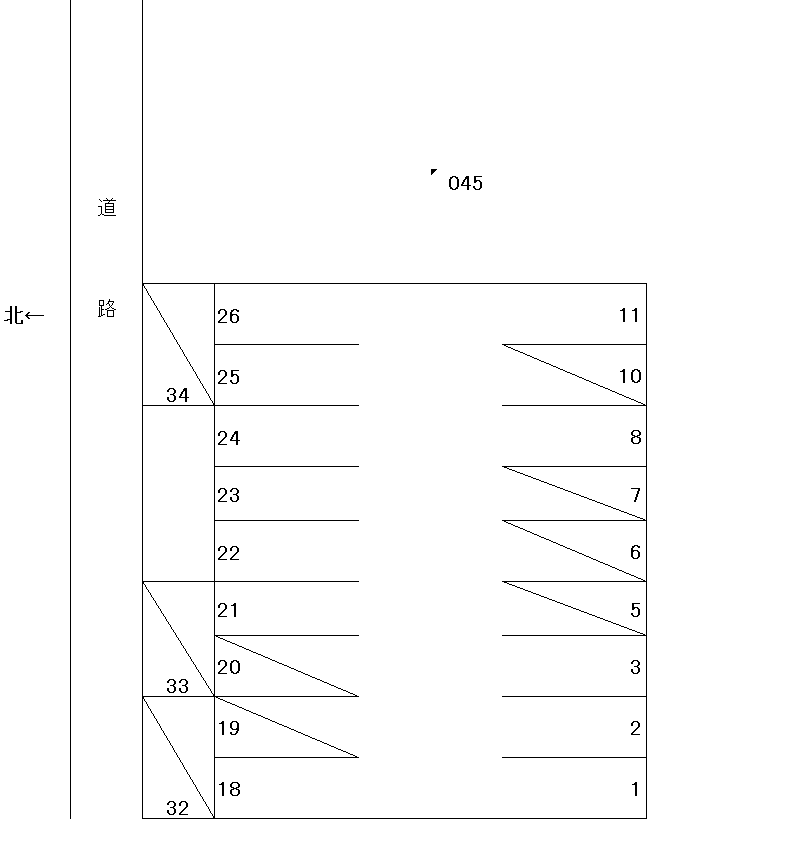 岩倉-45の駐車配置図