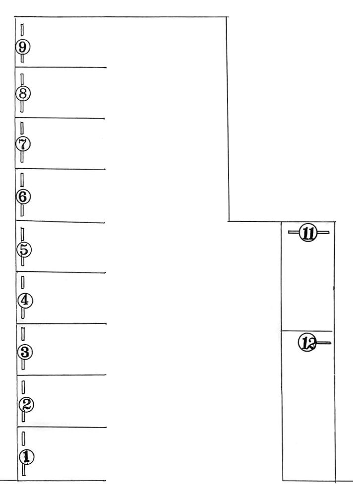 相生駐車場の駐車配置図