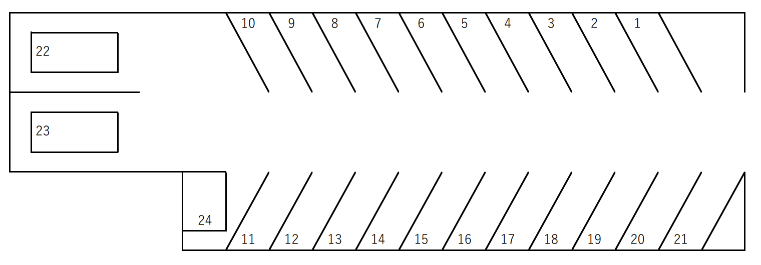門脇駐車場(雑賀町)の駐車配置図