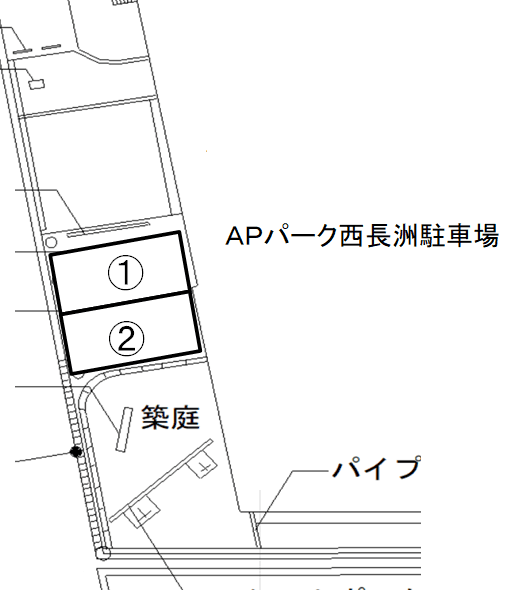 APパーク西長洲の駐車配置図