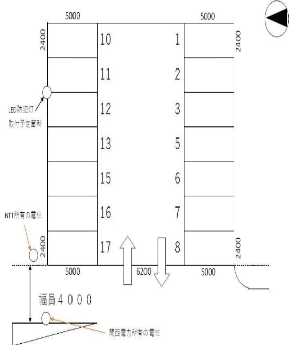 MAKIモータープールの駐車配置図