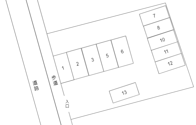山の田本町 山本駐車場の駐車配置図