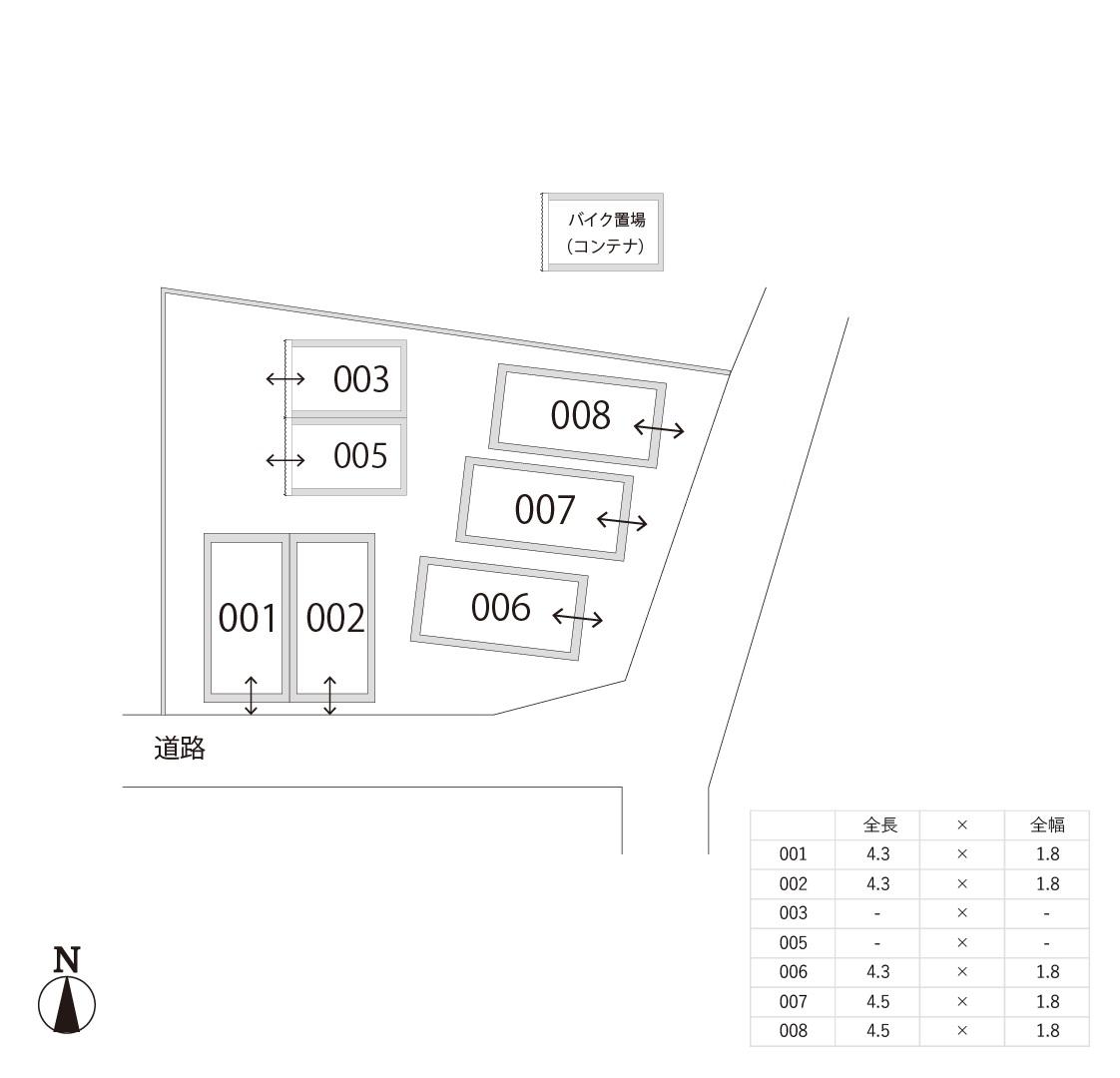 【989】S・Nパーキングの駐車配置図