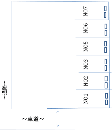 八幡山路駐車場の駐車配置図
