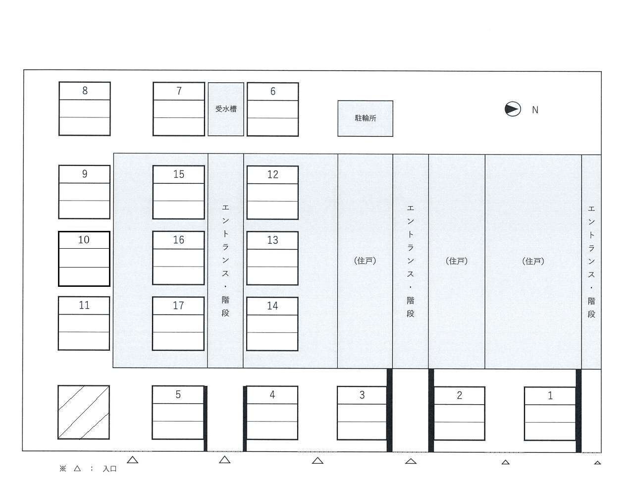 アプリーレ西宮北口の駐車配置図