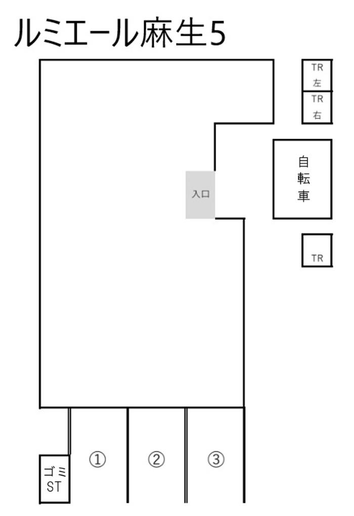 ルミエール麻生5の駐車配置図