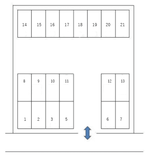 中村駐車場の駐車配置図