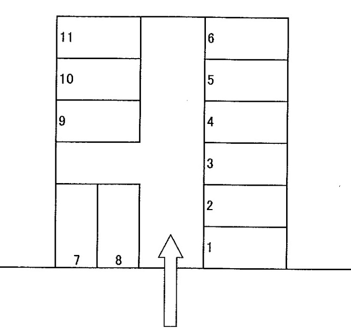 ナガハタ駐車場の駐車配置図