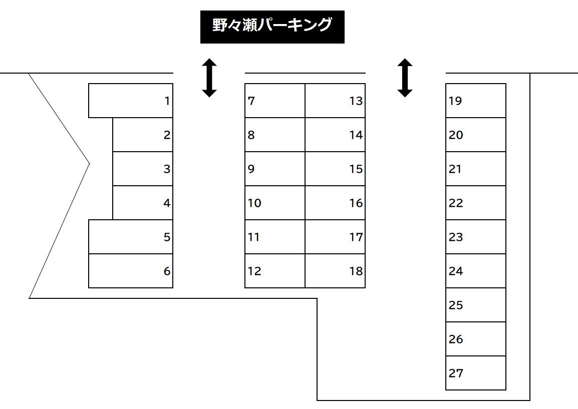 野々瀬パーキングの駐車配置図