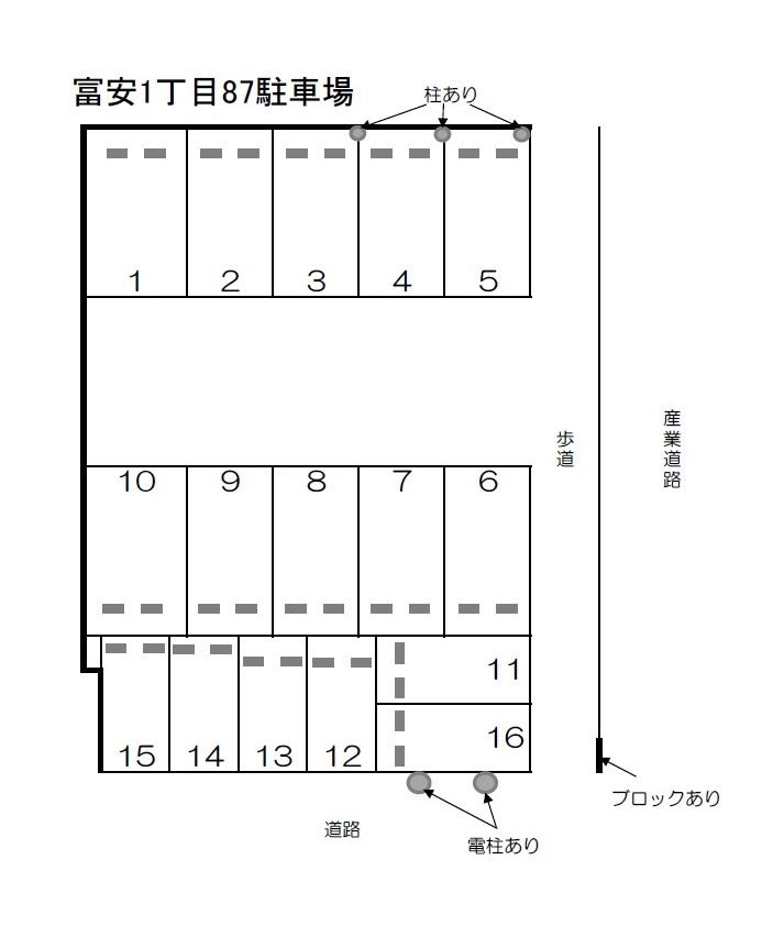 富安1丁目87駐車場の駐車配置図
