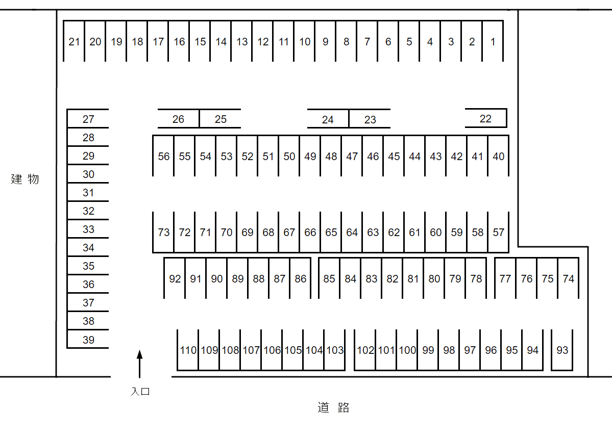 レーヴ・ポルト・パーキングの駐車配置図