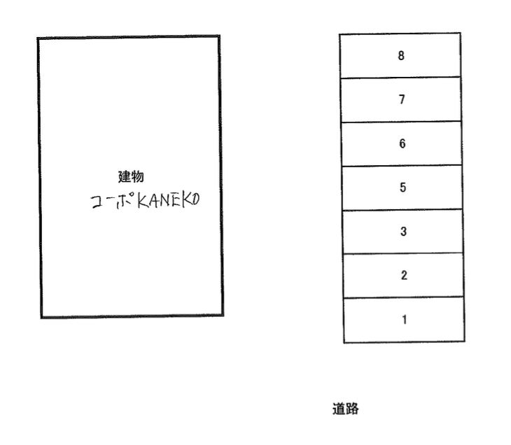 コーポKANEKO駐車場の駐車配置図