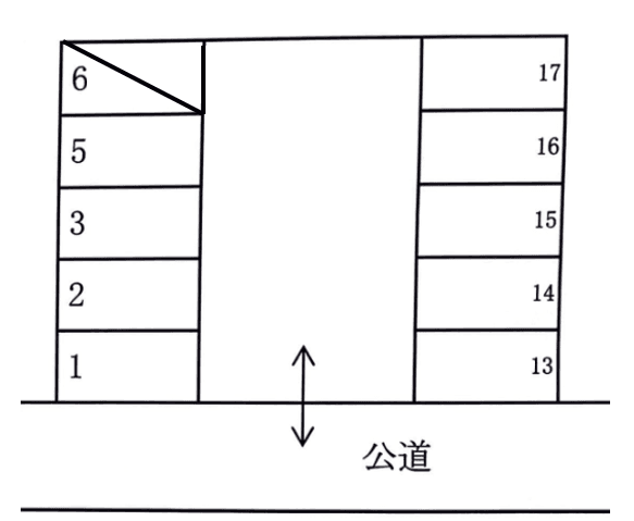 南桜町一丁目間瀬駐車場の駐車配置図