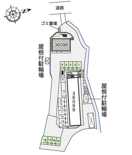 清瀧A(36098) 敷地外駐車場の駐車配置図