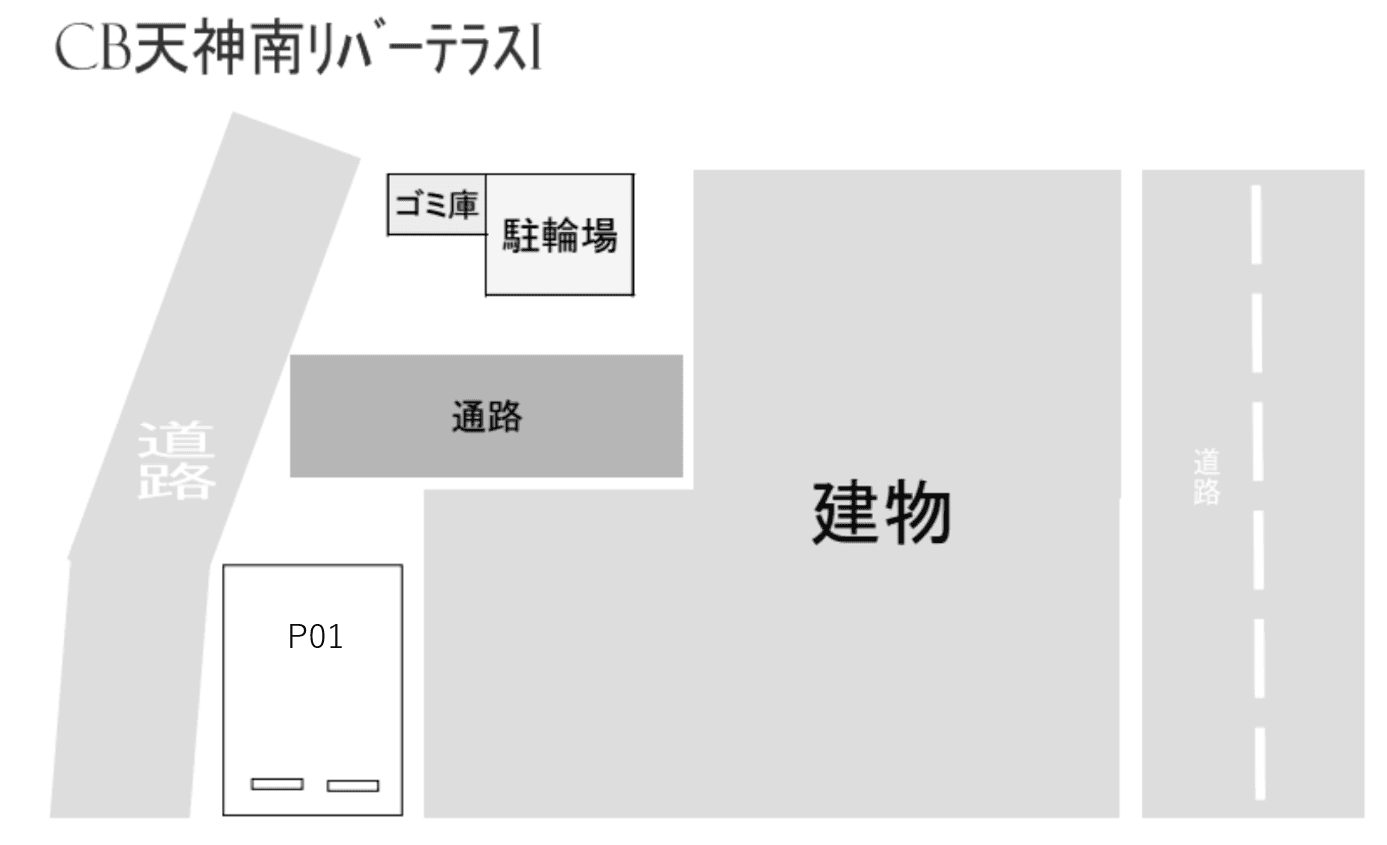 CB天神南リバーテラス1の駐車配置図
