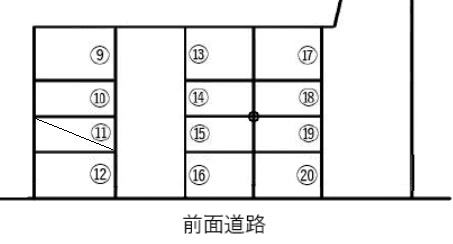 パーキング郭町1-17-3の駐車配置図