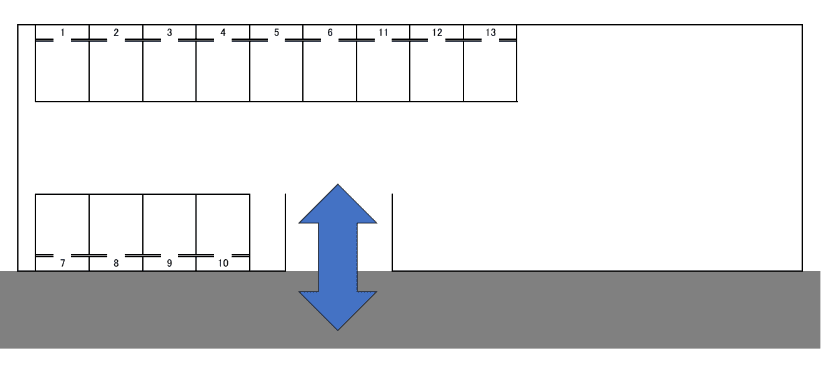 北田月極駐車場の駐車配置図