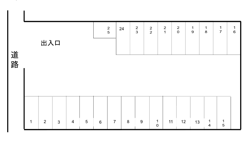 渡鹿8丁目駐車場の駐車配置図