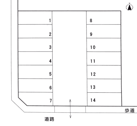 石橋駐車場の駐車配置図