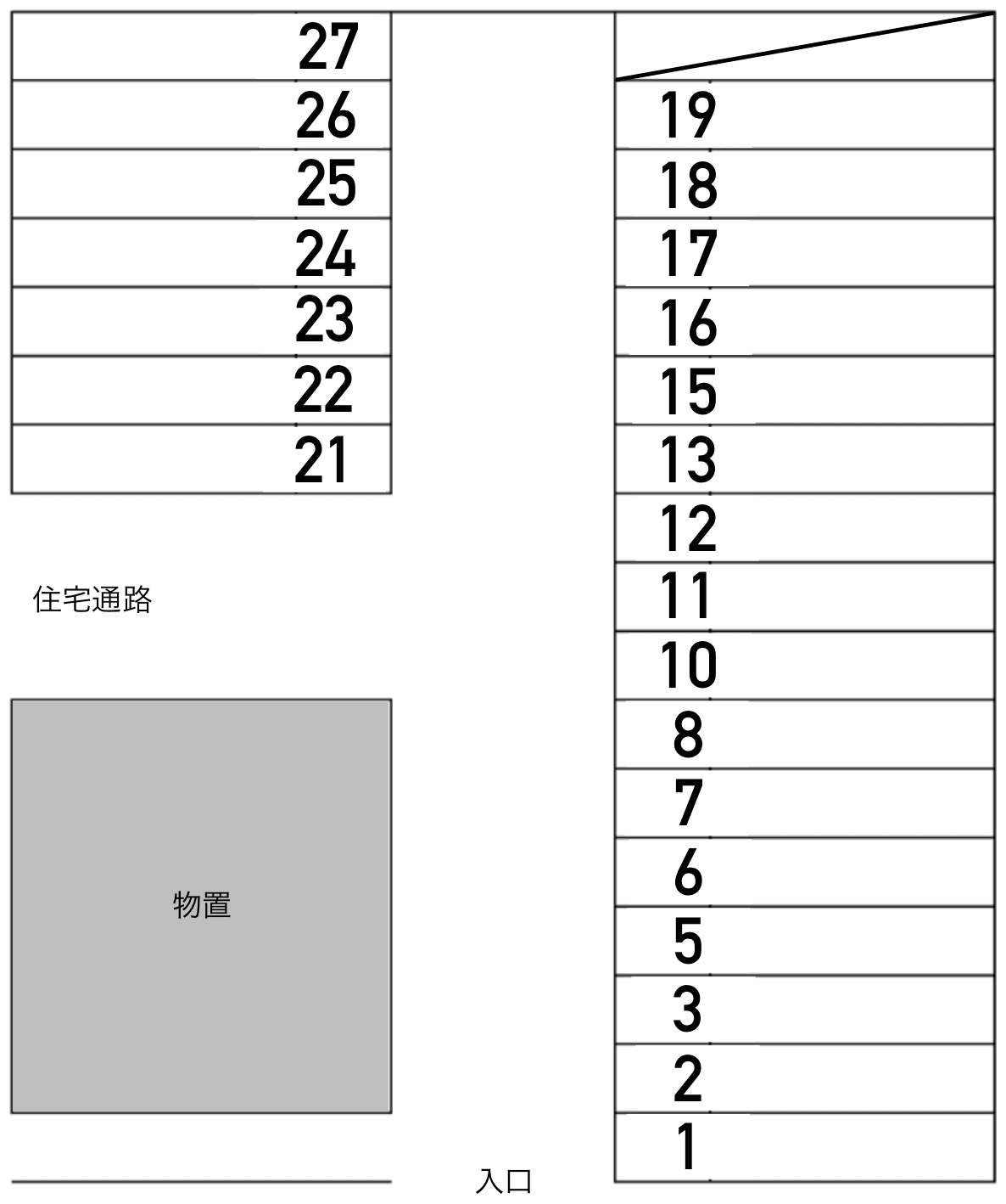 本郷増田駐車場の駐車配置図