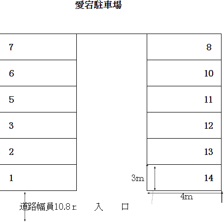 愛宕駐車場の駐車配置図
