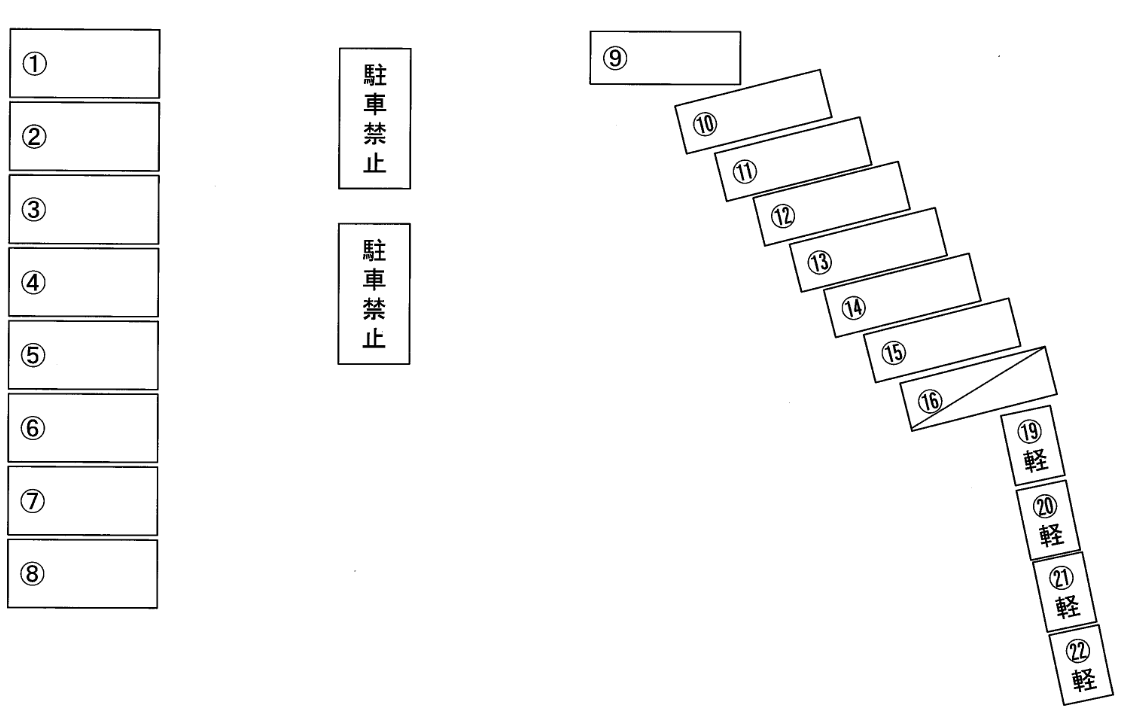 七瀬荒井パーキングの駐車配置図