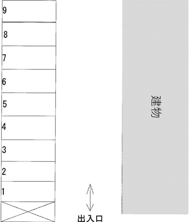 アズール駐車場の駐車配置図