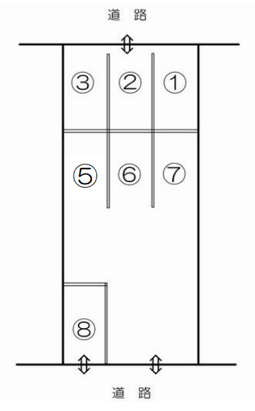 中央通パーキングの駐車配置図