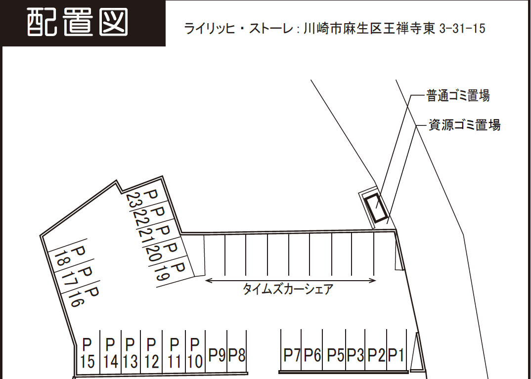 ライリッヒ・ストーレ駐車場の駐車配置図