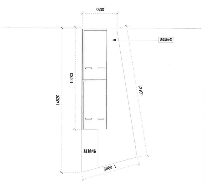 板橋区前野町月極駐車場の駐車配置図